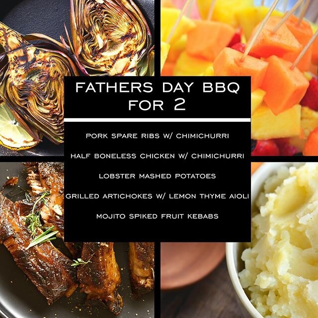 Father&rsquo;s Day is right around the corner &amp; we have a delicious Father&rsquo;s Day BBQ for you &amp; your loved ones to enjoy 🙌! Available for dine in, free delivery or curbside pick up! 
The BBQ for two ($80) comes with:
-Pork spare ribs w/