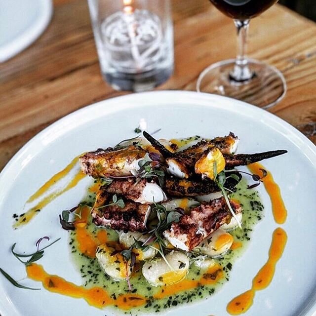 Our Grilled Spanish Octopus is back 🙌! Made with grilled octopus, corona beans &amp; aji amarillo. .
.
.
📸: @oneouncepour